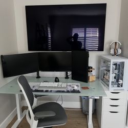Standing Desk Frosted Glass Top