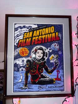 Adam Rocha Film Festival event poster FRAMED and SIGNED and numbered by artist Mike Fisher!