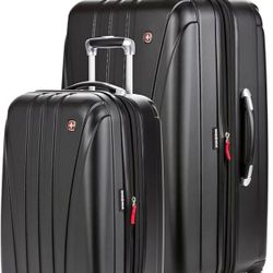 SwissGear 7585 Hardside Expandable Luggage with Spinner Wheels, Black, 2-Piece Set (19/27) 