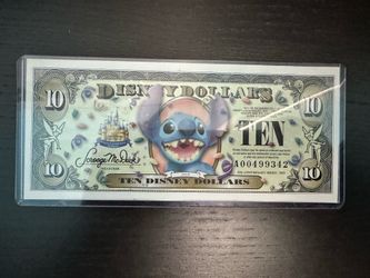 Disneyland 50th Anniversary $10 Stitch Disney Dollar – 2005 – Uncirculated