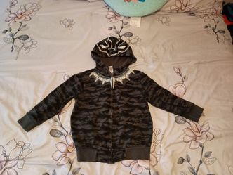 Marvel Avengers Black Panther Kids Camouflage Zip Hoodie Jacket 6/ 7