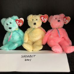 Beanie Babies Set “Sherbert Collection (2001)” - $10.00 Each