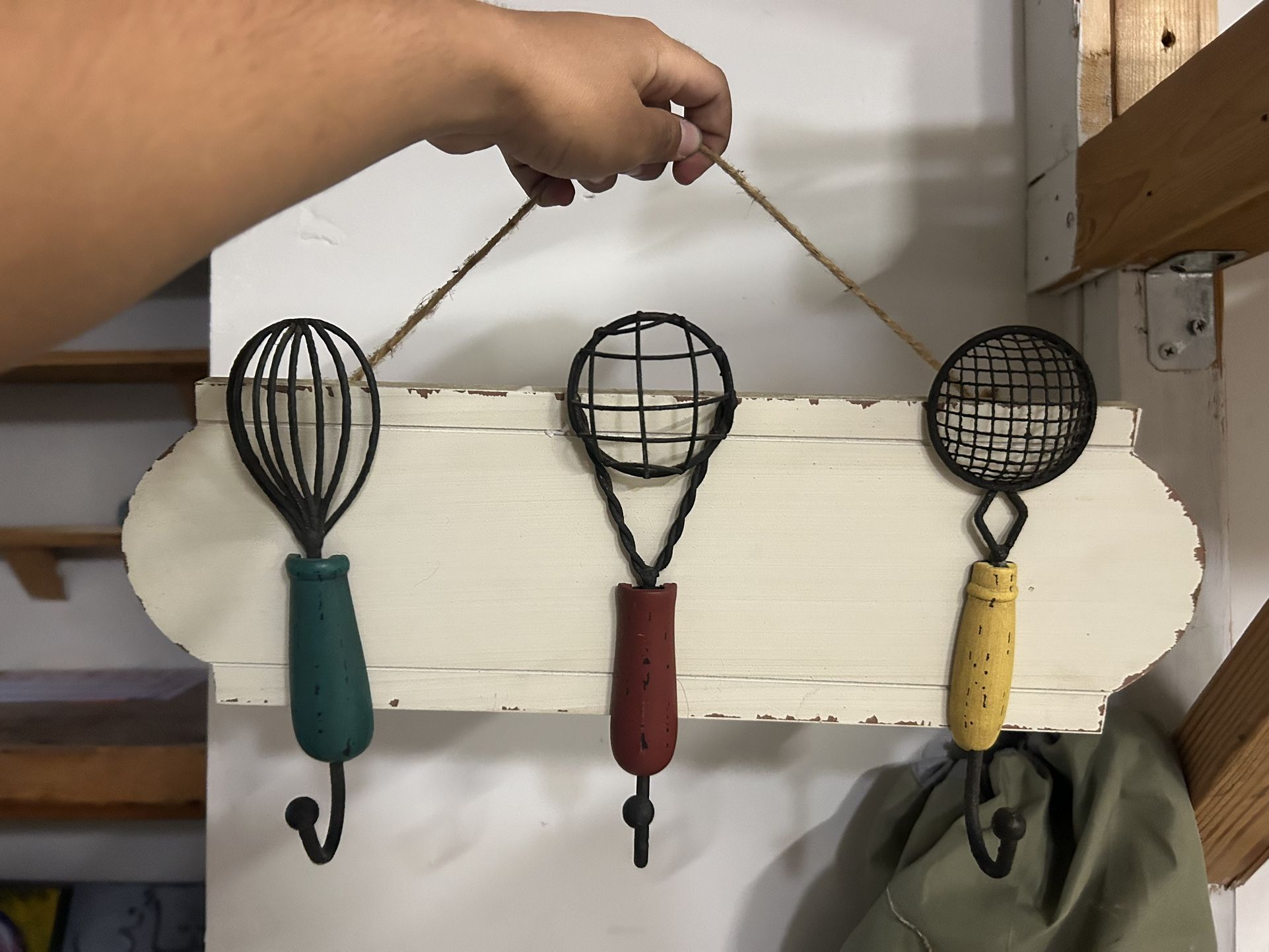 Kitchen Wall Decor And Supply Carrier W/ Hooks