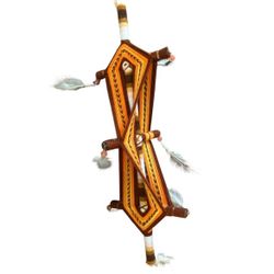 Handmade Crochet God's Eye Hanging Folk Art Wood Yarn Feathers Spiritual