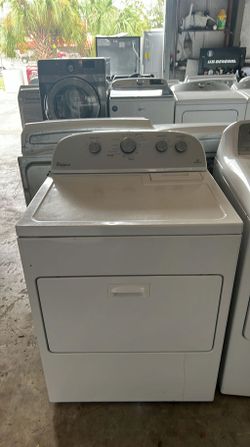 White Whirlpool Dryer with Large Capacity