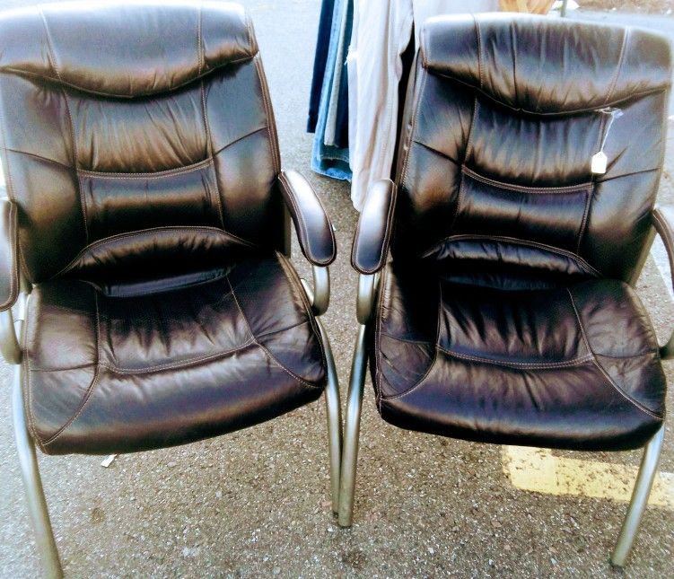 Early 70's Retro Classic Leather Chairs. 