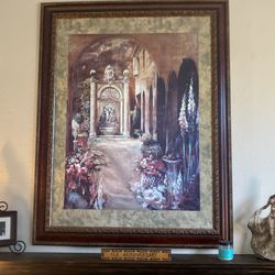 Large Vintage Wooden Canvas