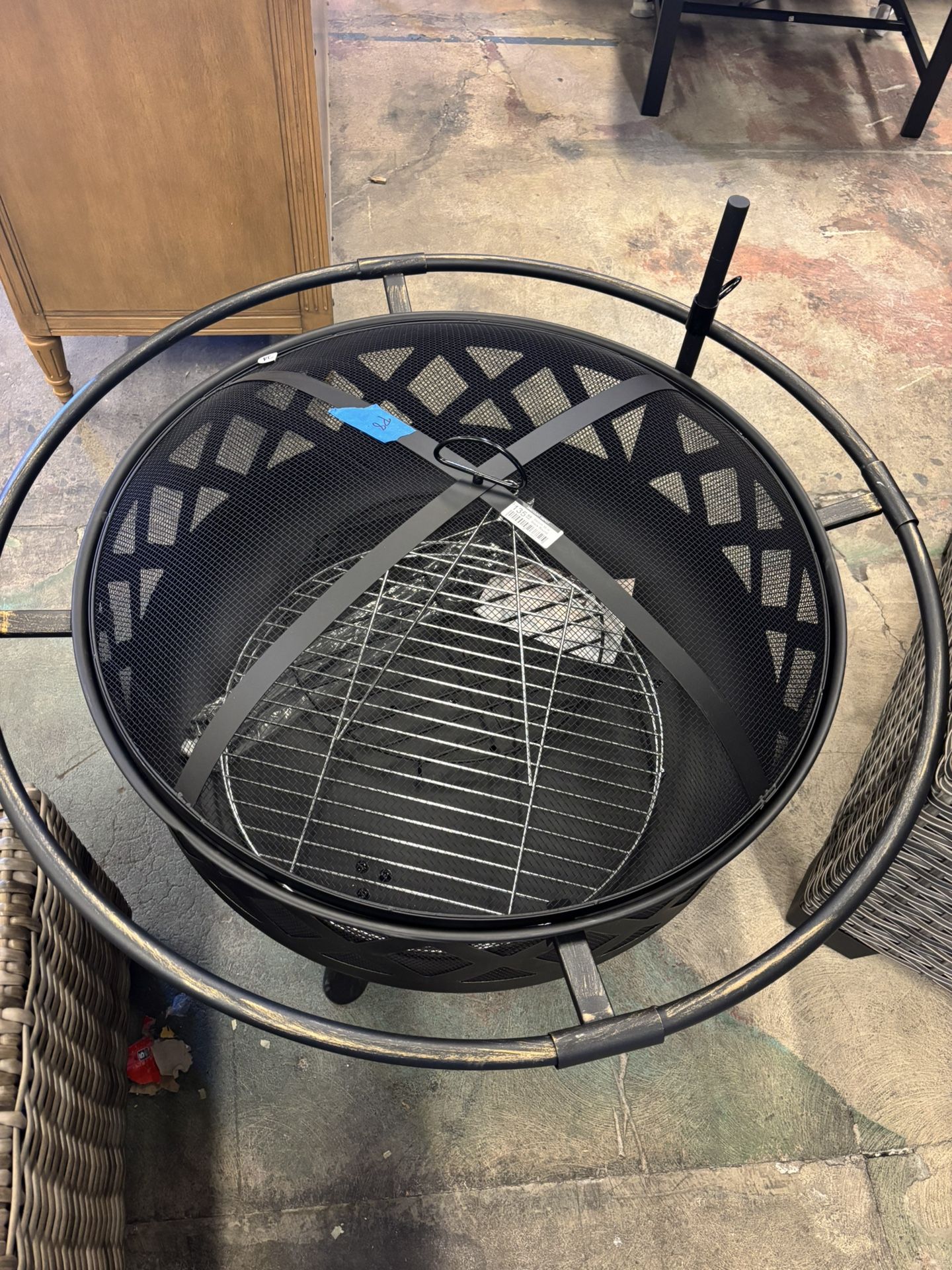 Sizzim 36 in. Black Round Fire Pit