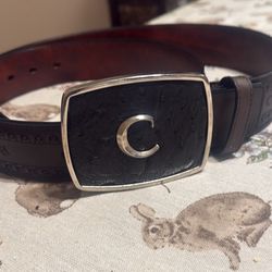 Cuadra Brown Leather Belt With Ostrich Buckle