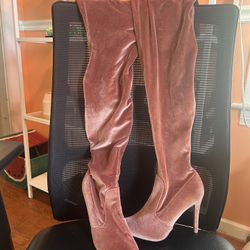 Steve Madden Over The Knee Pink Boots Shoes