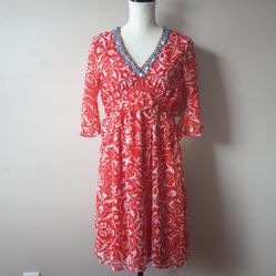 NWT Gaudi red printed dress 20” ptp