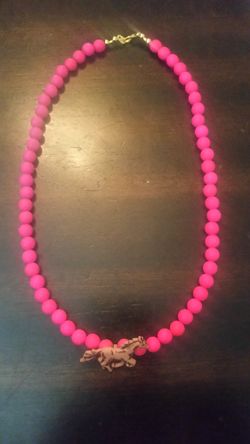 Handmade necklace with horse charm