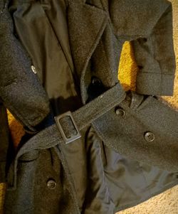 H&M GREY PEA COAT US 10