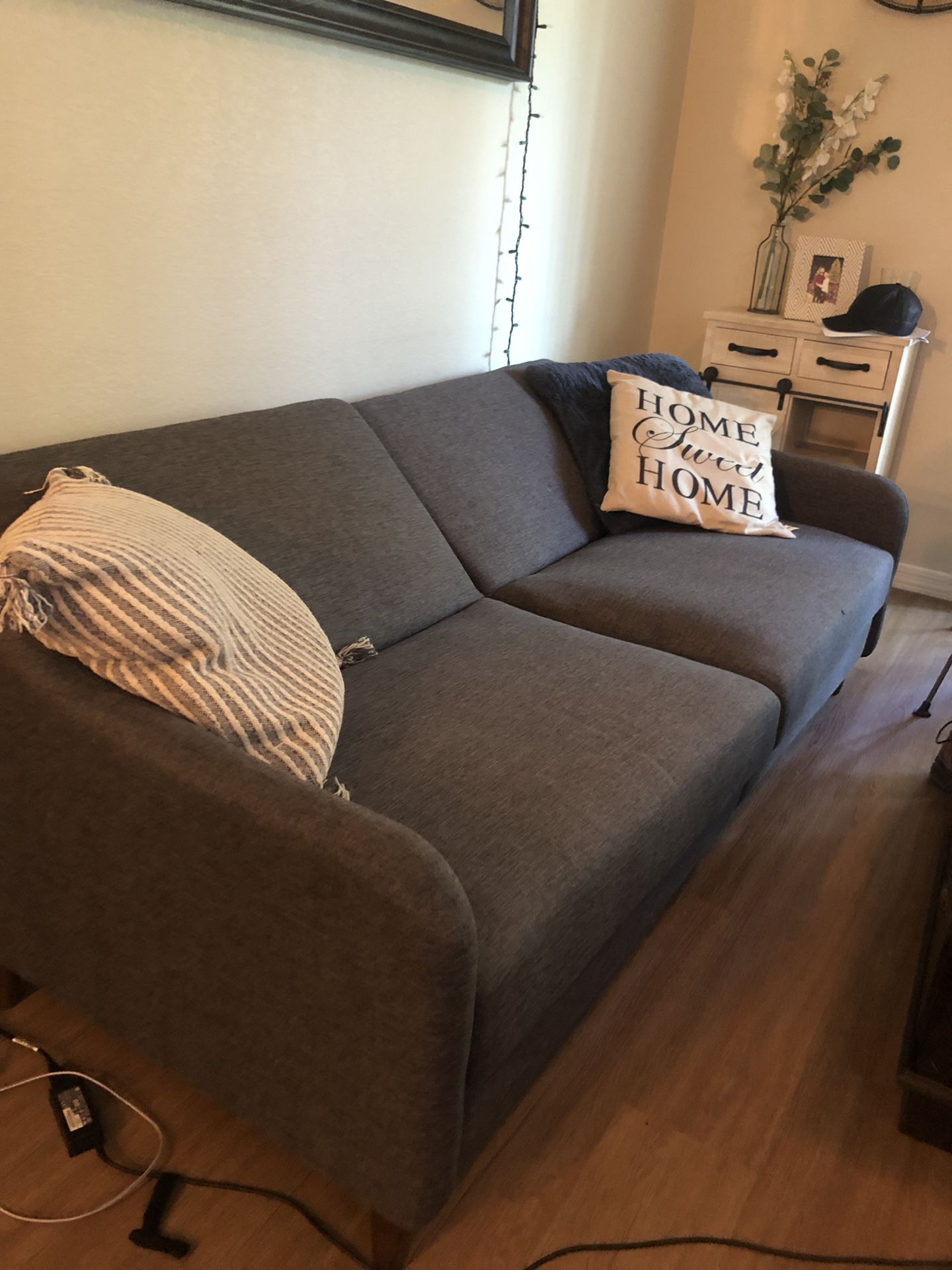 Futon grey couch