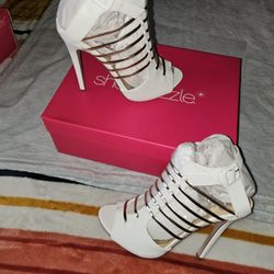 Gold And White Bootie