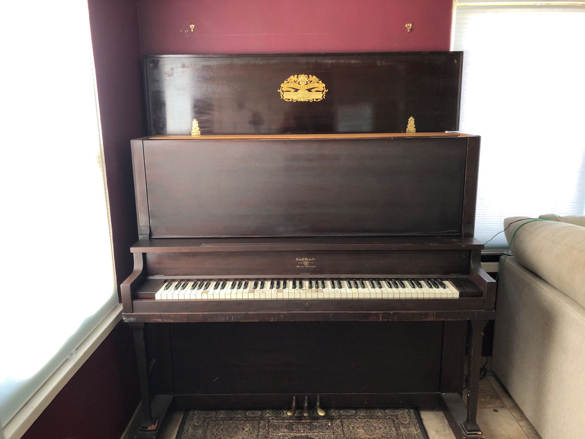 The Schaff bros. Co. Up right piano