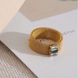 R283 – 18K Gold Plated Wide Texture Ring!