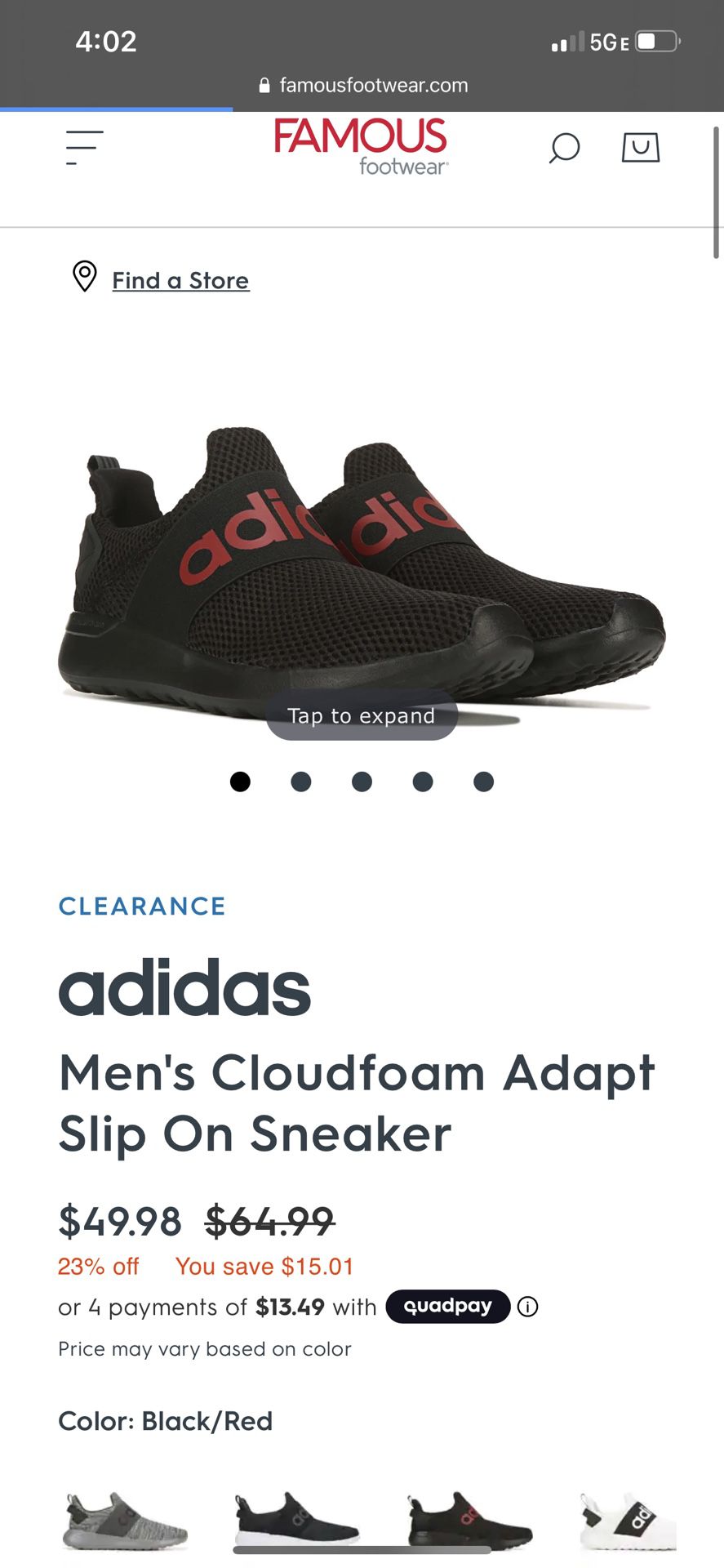 Men’s Adidas Slip On Men’s Size 10 $30