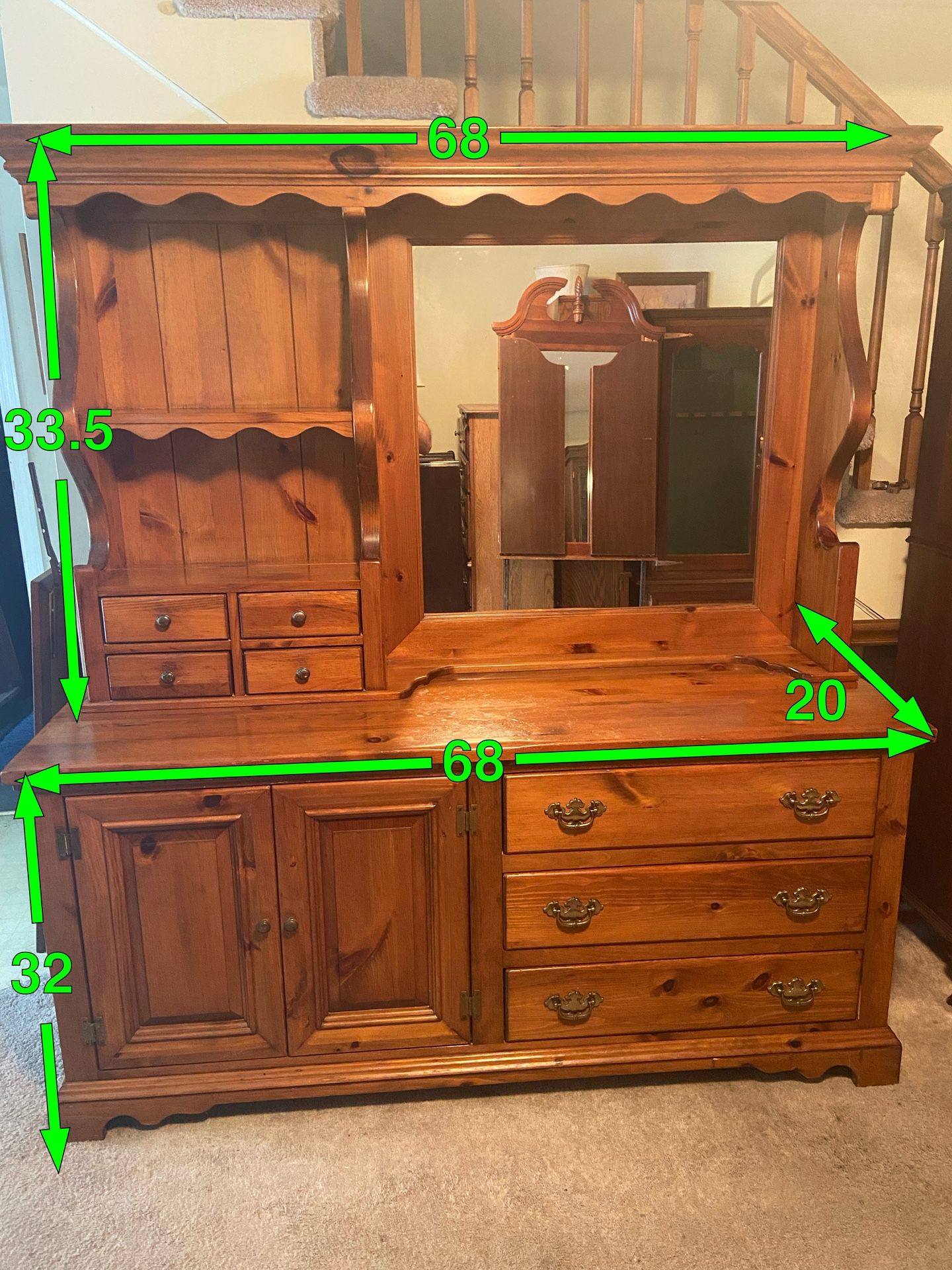 6 Drawer Dresser With Mirror Hutch