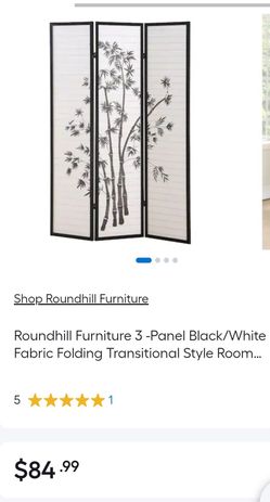 Roundhill Furniture 3-Panel Folding Room Divider