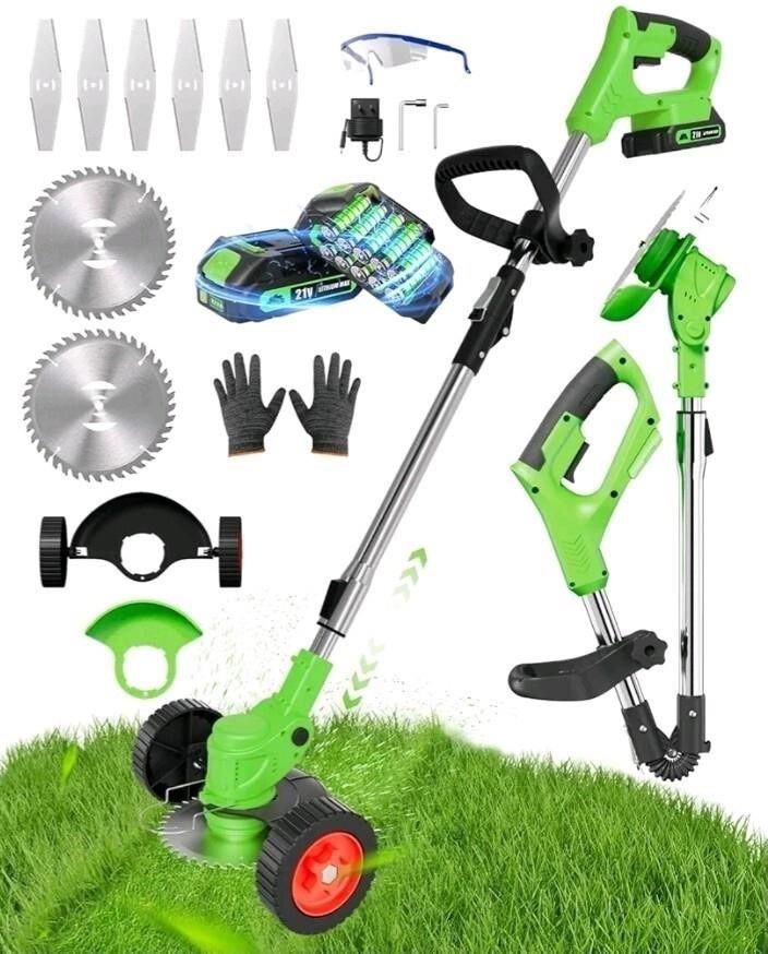 Cordless Weed Wacker, 3-in-1 stringless Weed Wacker, Foldable 2.0Ah Battery