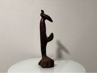 16.5” Tall Saguaro and Hawk Ironwood Sculpture