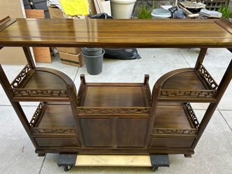 Chinese Rosewood Style Bar Cart Console