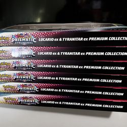 6 pokemon prismatic evolutions lucario ex tyranitar ex premium collection