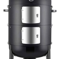 New - Realcook Charcoal BBQ Smoker Grill - 20 Inch Vertical Smoker for Outdoor Cooking Grilling 