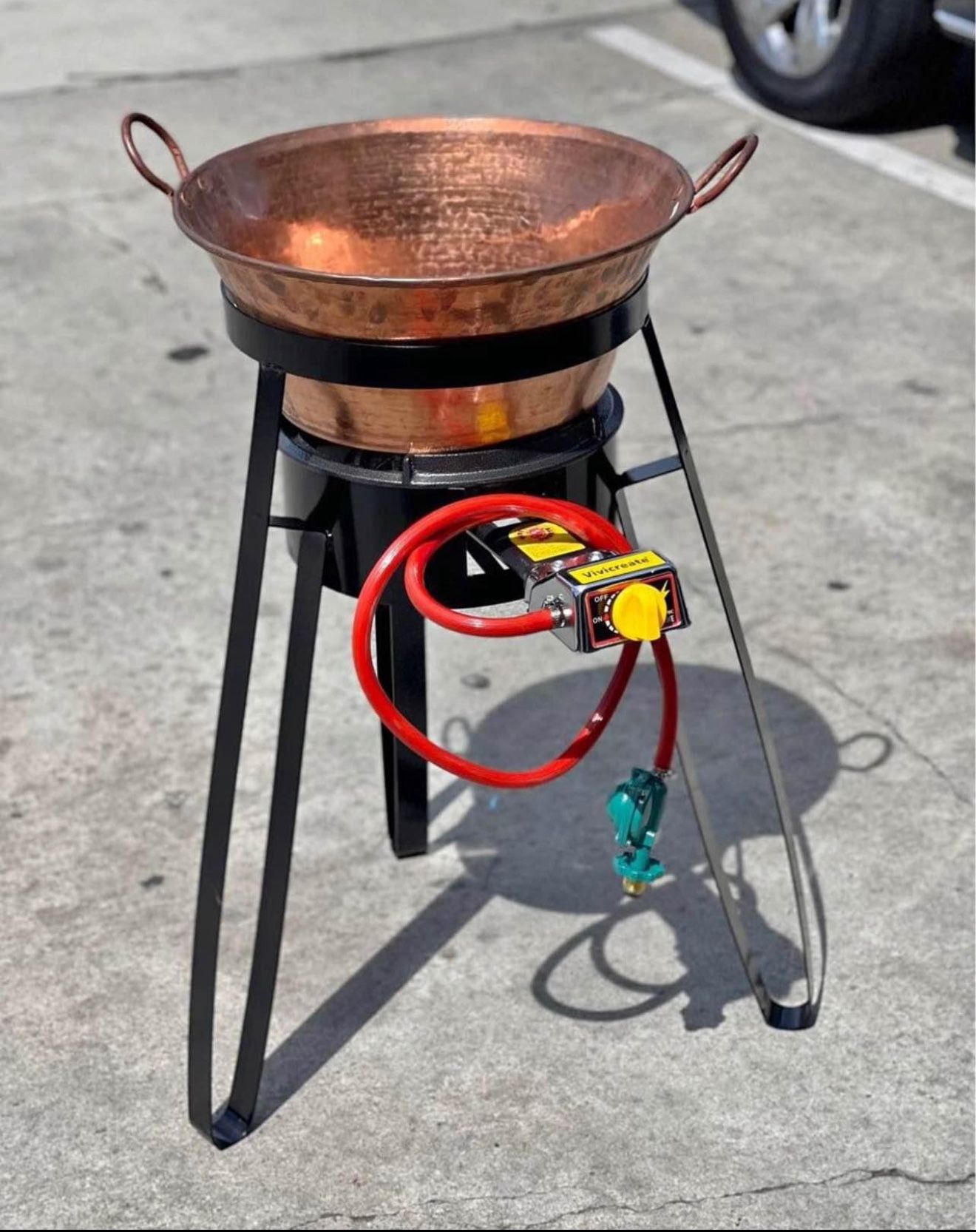 Cazo De Cobre Con Vase I Quemador Para Frei Carnitas