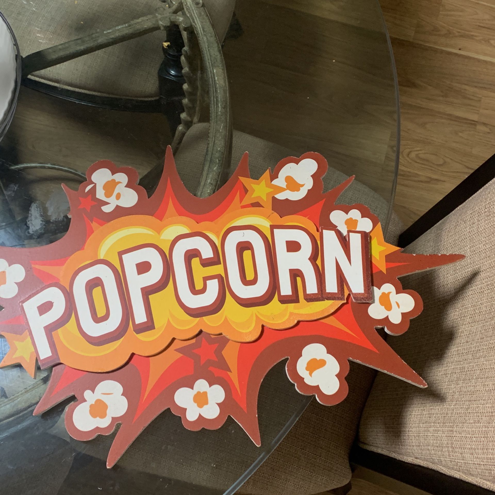popcorn movie sign 