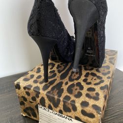 Dolce and Gabbana Black Laced High Heels