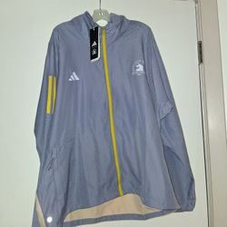 Women's Adidas Boston Marathon Track Jacket 2023 Size XL Brand New Purple Yellow 