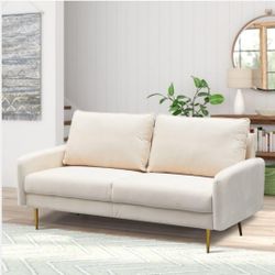 INSTORY Modern Velvet Loveseat... Beige