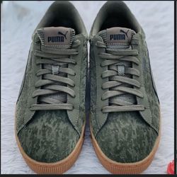 Olive puma Platform Vikki Size8 