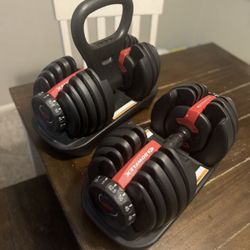 Bowflex Selecttech 552 Dumbbells W/ Kettlebell Handle Attachment 