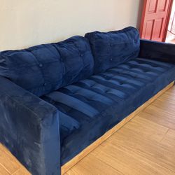 Blue Velvet Couch 