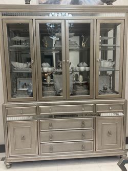 Dining table set with cabinet