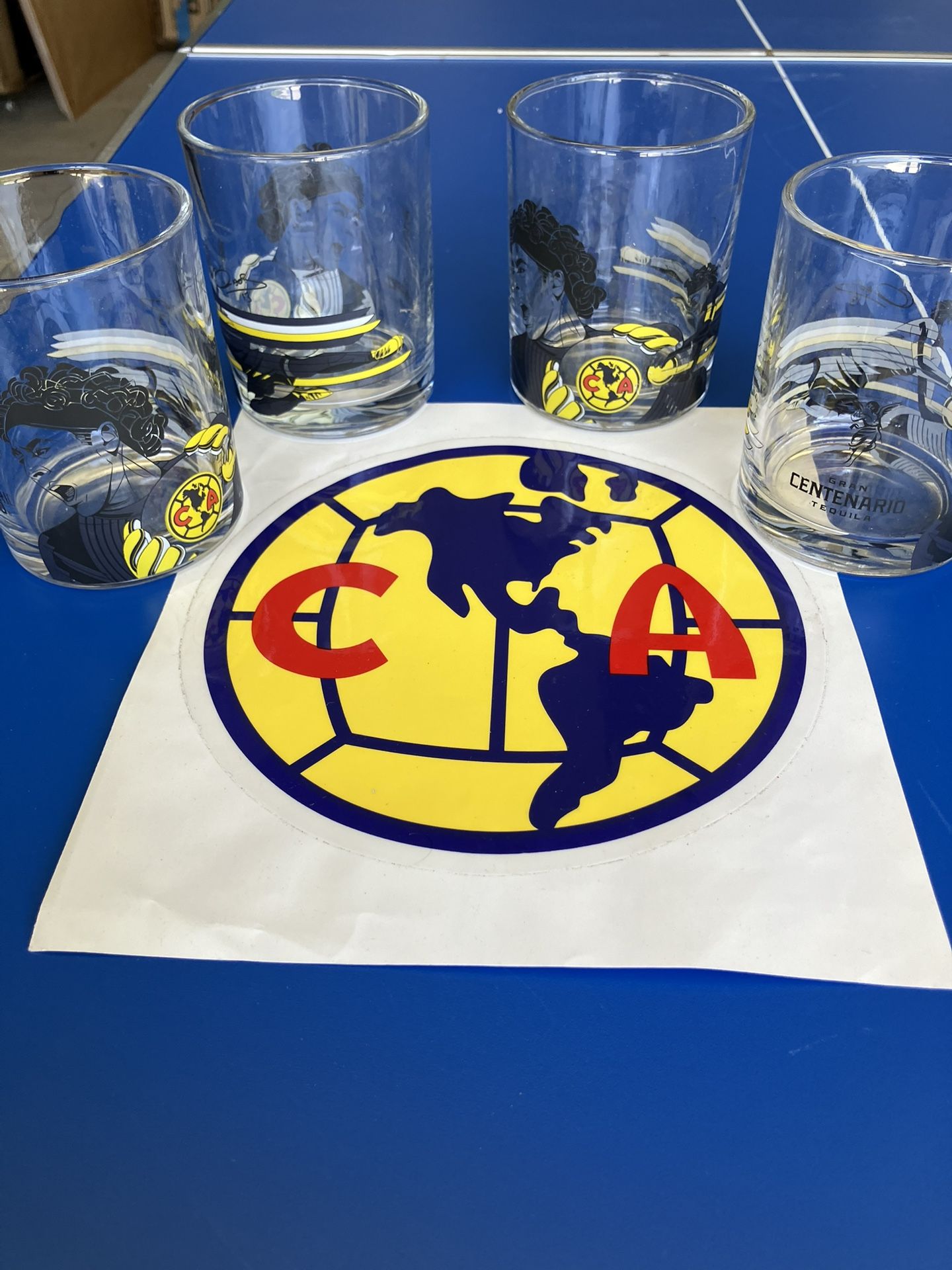 4 Club America Soccer Glasses