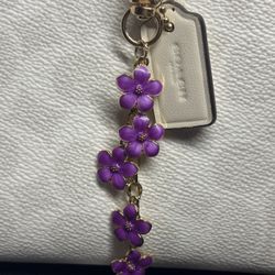 Purple Flower Bag Charm