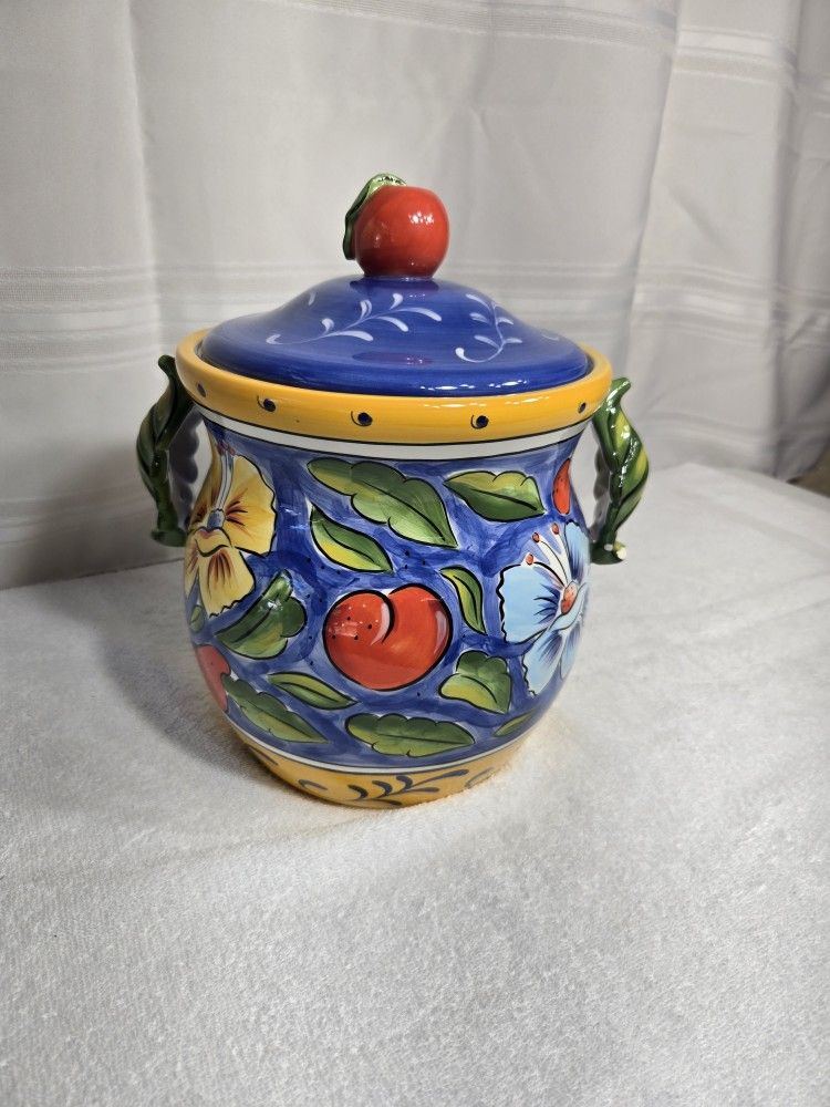 Large Ceramic / Stoneware Cookie Jar with Lid