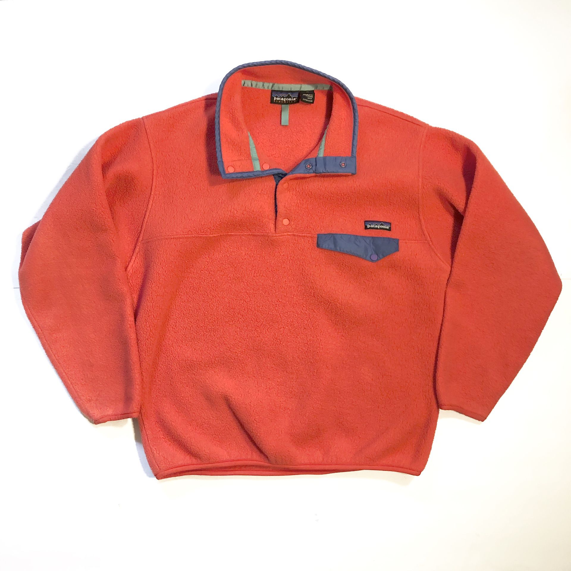 Patagonia Synchilla Snap T Fleece Pullover Jacket Red Purple Mens Size Medium