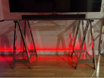 Modern Tempered Table with Chrome Frame