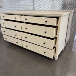 Cream Wood Dresser And Nightstand 