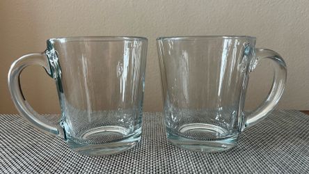 Clear Glass Coffee/Tea Mugs - Set of 2