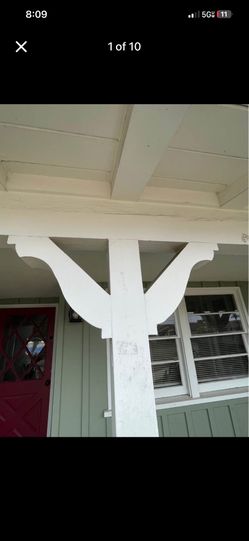 Front porch arch post bracket, 16”x16”solid wood knee brace