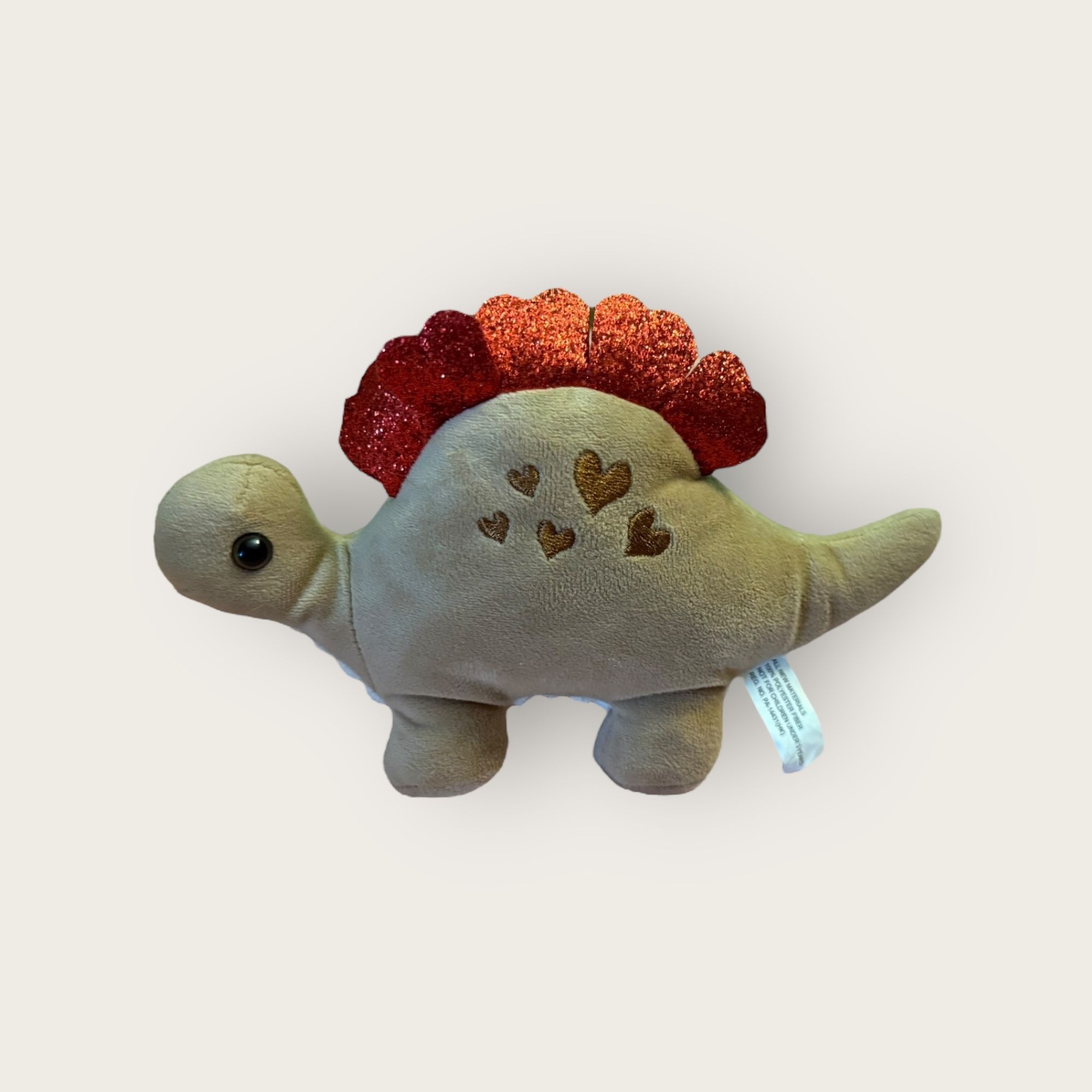 Sweetheart Stegosaurus Plush – 5.5” Valentine Dino with Glitter Spikes & Heart Accents