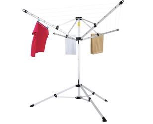 Drying Natural Clothes Airer Outdoor Portable 4-arm Aluminum Drying Rack w/Ground Stake, Carry Bag, 28-Lines with 65 ft. Umbrella Clothesline