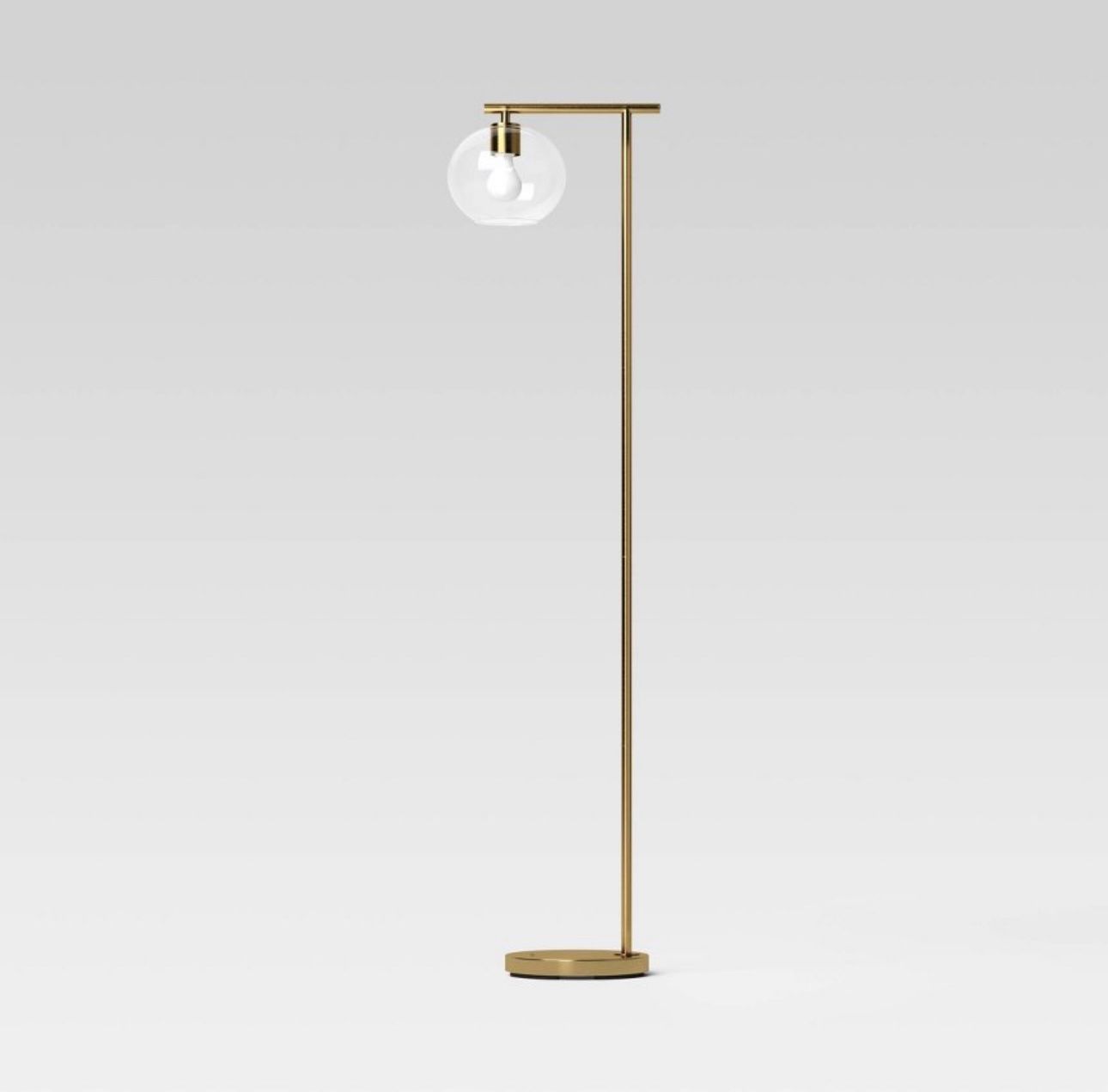 Brass Floor Lamp with Glass Shade - Threshold™™: Modern Standing Light, Metal Body