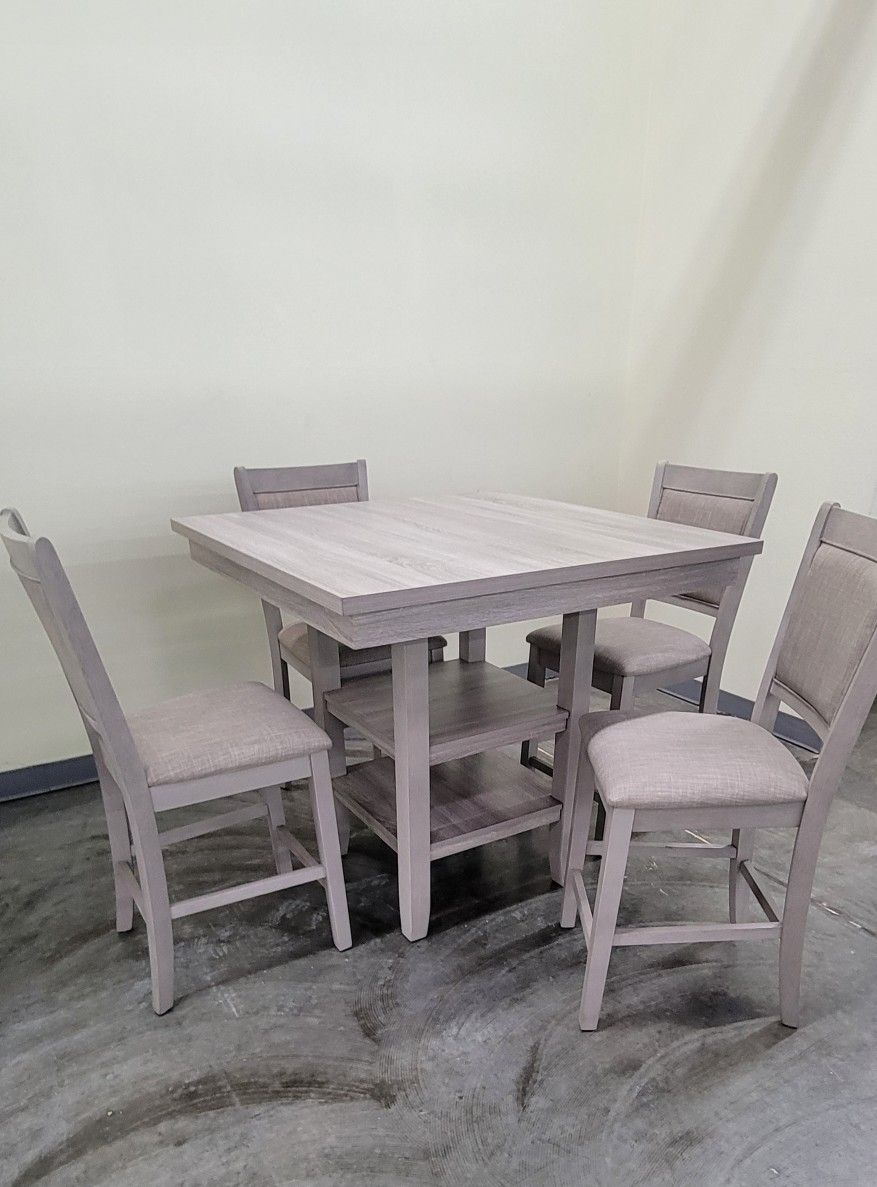 🌟🌟 pc Wildon studio gray finish wood and fabric counter height